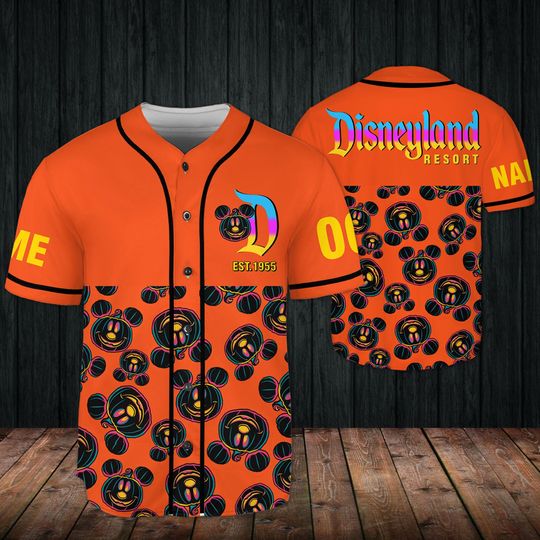 Discover Custom Halloween Pumpkin Mouse Baseball Jersey, Halloween Mk Pumpkin Baseball Shirt, WDW Cartoon Gift, WDW Mouse Shirt, Spooky Season Gift