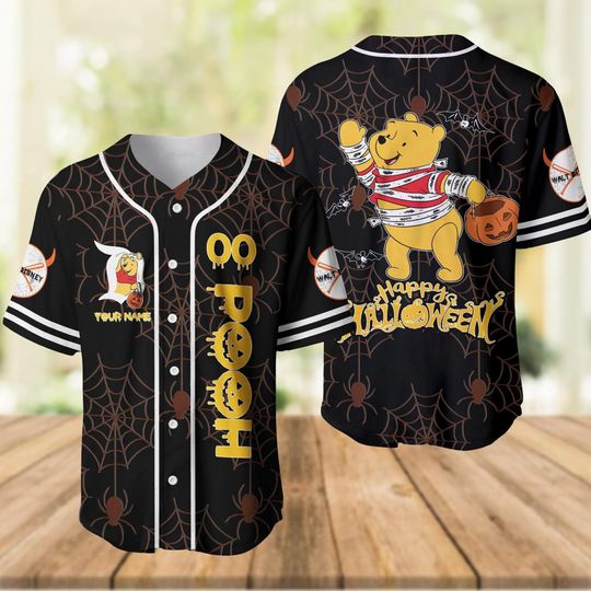 Discover Custom Pooh Happy Halloween Baseball Jersey, winniee the poohh Shirt