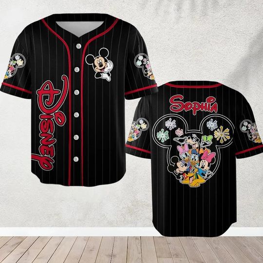 Discover Custom Disneyyy Mickeyy And Friends Baseball Jersey, Mickeyy mouse Minniee Donald Daisy goofyy plutoo Jersey, Movie Cartoon Baseball Shirt