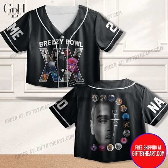 Discover Chris Brown Crop Top Baseball Jersey, Chris Brown Tour Jersey, Breezy Bowl XX 2025 Shirt, Chris Brown Shirt, Breezy Bowl Tee