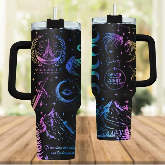 Discover Velaris City Of Starlight Engraved Tumbler 40oz, The Night Court Tumbler Cup, Fantasy Book Lover Laser Tumbler, Bookish Lover Gifts