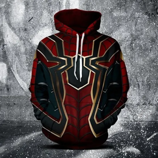 Discover Infinity War Iron Spider Hoodie Sweatshirt Pullover spider-man Cosplay Costume