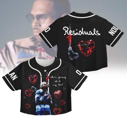 Discover Chris Brown Residuals Crop Top Baseball Jersey, Breezy Bowl XX Tour 2025 Shirt