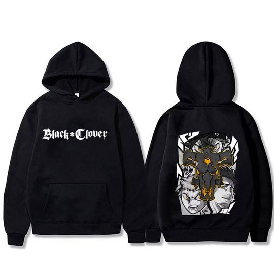 Discover Anime Black Clover Graphic Hoodie Asta Yami Sukehiro Pullover Men Women Fashion Casual Oversized Fleece Cotton Hooded Sweatshirt