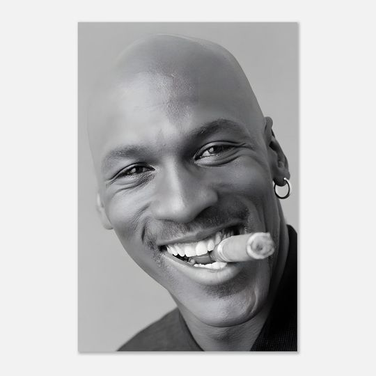 Discover Jordan Chilling with Cigar Poster, Basketball Legend Matte Vertical Posters, Sports Wall Art, NBA Legend Print, Man Cave Decor