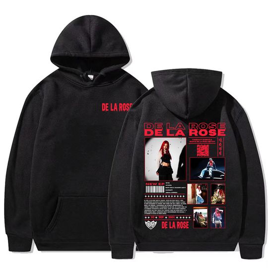 Discover Singer Dela Rose Album 2025 Tour Graphic Hoodies Men Women Fashion Hip Hop Aesthetic Sweatshirts Casual Cozy High Quality Hoodie