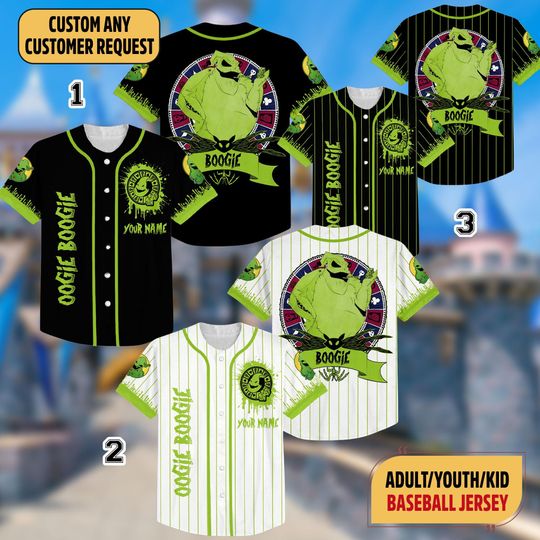Discover Custom Nightmare Before Baseball Jersey, Oogiee Boogiee Monster Halloween Jersey, Horror Character Baseball Shirt