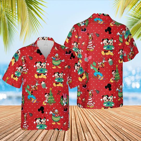 Discover Disneyyy Mickeyy And Friends Cute Christmas Hawaiian, Winter Christmas Disneyyy Hawaiian