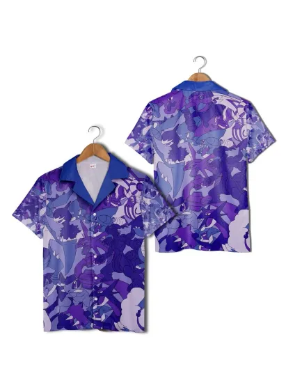 Discover Purple PKM Hawaiian Shirt Summer Holiday Family Aloha Hawaiian Beach Shirt