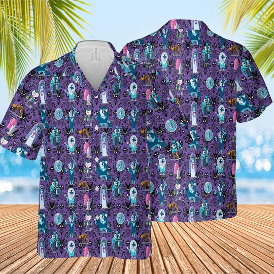 Discover Hauntedd Mansionn Hawaiian Shirt, Hitchhiking Ghosts Button Shirt, Hauntedd Mansionn Shirt, Disneyyy Vacation Shirt, Movie Halloween Shirt