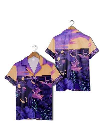 Discover Umbreon Deep Black Purple Background PKM Hawaiian Shirt