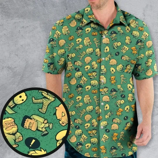 Discover Terror Attack Cute Horror Characters Halloween Hawaiian Shirt, Unisex Adult, S-5