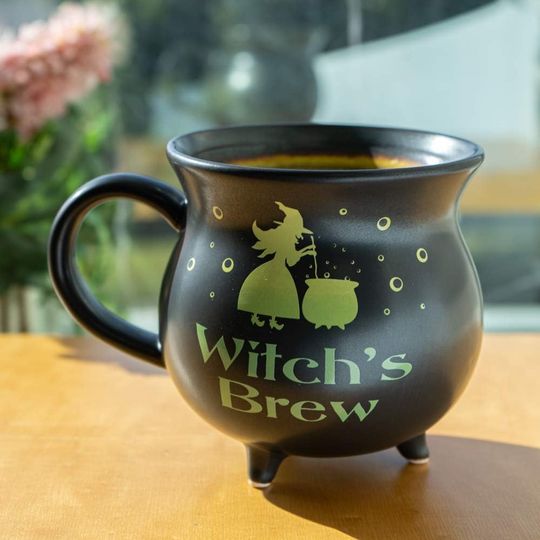 Discover Pacific Giftware Witch's Brew Cauldron Ceramic Porcelain Coffee Mug =