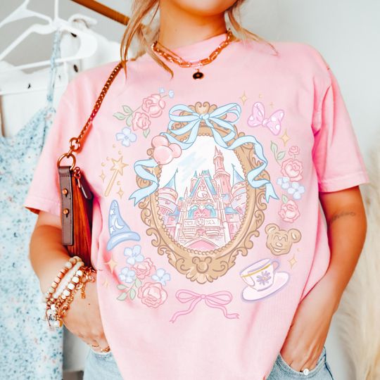Discover Comfort Color Disneyyy Magical Castle Coquette Shirt, Magicc Kingdom , Disneyyworld tee