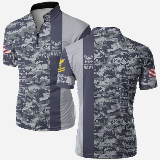 Discover Customized U.S. Veteran Camouflage Bowling Jersey