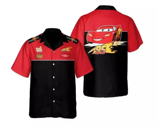 Discover Disneyyy Carss Piston Cup Lightningg McQueenn Hawaiian Shirt
