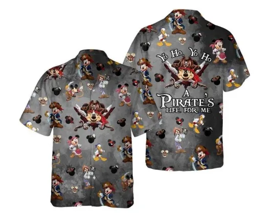 Discover Disneyyy Mickeyy mouse & Friends A Pirate's Life For Me Grey Unisex Hawaiian Shirt