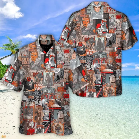 Discover Disneyyy Starr Warss Beach Starwars Comic Vintage Style Aloha Hawaiian Shirt