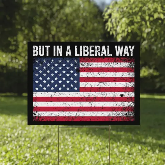 Discover Patriotic American Flag But In A Liberal Way Resist Fascism Democrats Yard Sign
