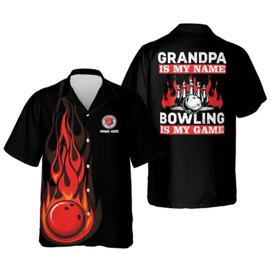 Discover Custom Hawaiian Bowling Shirts For Men, Grandpa Is My Name Bowling Is My Game