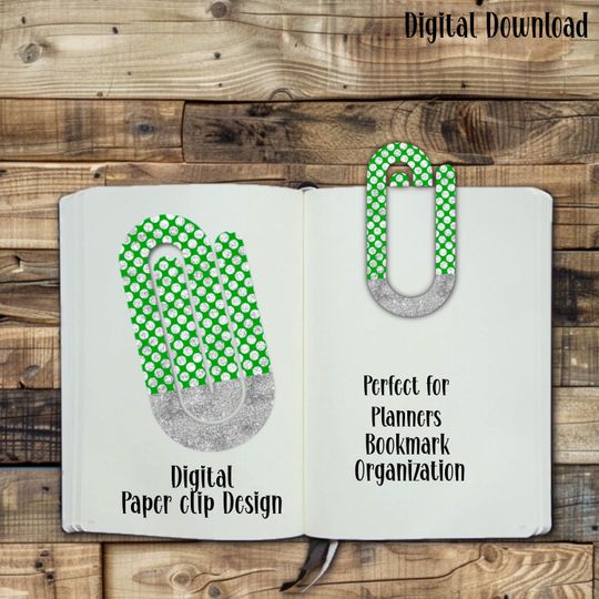 Discover Paper clip, Digital Design, Sublimation, Glitter Themed, Pink, Gift, Bookmark, PNG, Planner, , Planner, Book Lover, Holiday, Dots