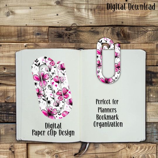 Discover Paper clip, Digital Design, Sublimation, Glitter Themed, Pink, Gift, Bookmark, PNG, Planner, , Planner, Book Lover, Holiday, Dots