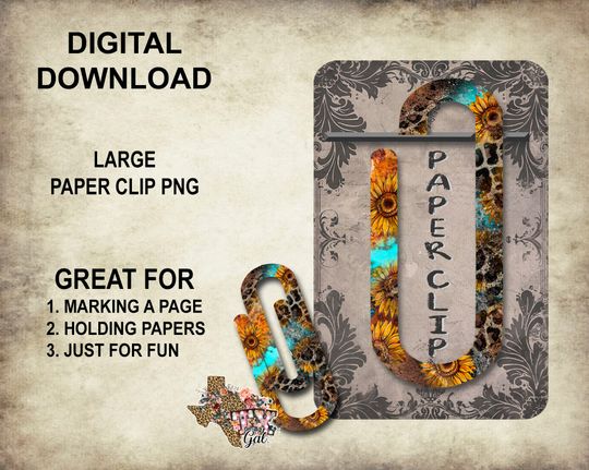Discover Large Paperclip Sublimation, Sunflowers Paperclip PNG, Leopard Paperclip PNG, Gift Idea, Paper Clip PNG, Digital Download