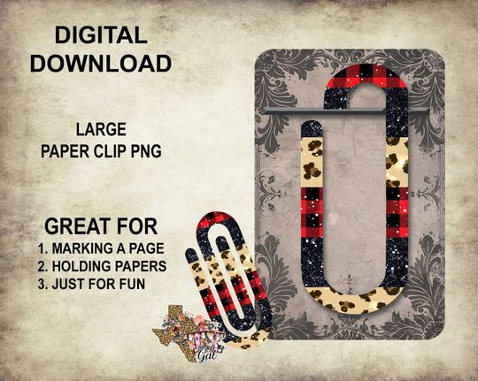 Discover Large Paperclip Sublimation, Red Black Plaid Paperclip PNG, Leopard Paperclip PNG, Buffalo Plaid, Gift Idea, Paperclip PNG, Digital Download