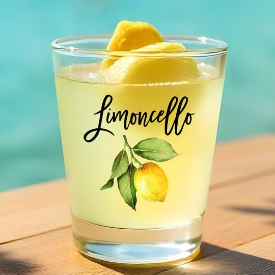 Discover Brush Script Limoncello Watercolor Lemon Shot Glass