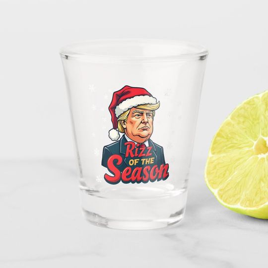 Discover Rizz of The Season Funny Trump Christmas Santa Shot Glass