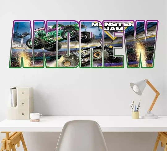 Discover Monster Jam Grave Digger Personalized Name Wall Decals Custom Art