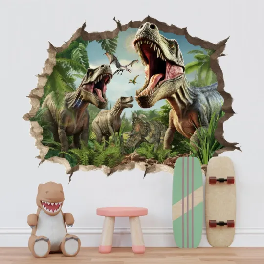 Discover Dinosaurs Wall Decal, Dinosaur World Wall Sticker, Wall Tattoo