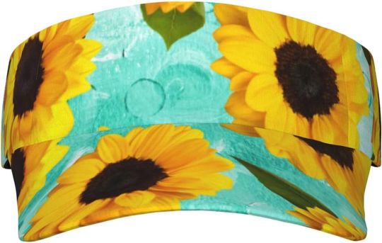 Discover Yellow Sunflowers AOP Sun Visor Hats