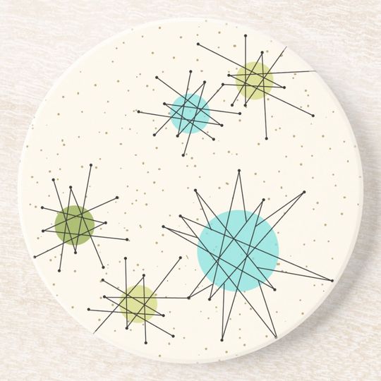 Discover Iconic Atomic Starbursts Sandstone Coaster
