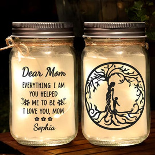 Discover A Mother’s Love Is Everything - Family Personalized Custom Mason Jar Light