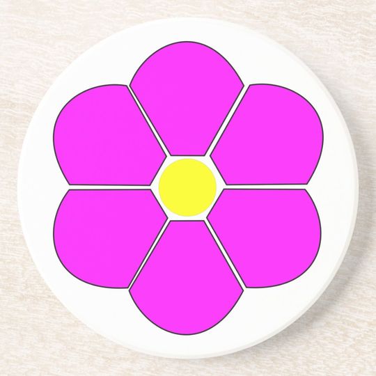 Discover Cerise Pink Flower Design Coaster