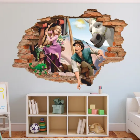 Discover Cartoon 3D Wall Decal, Princess Wall Sticker, Wall Tattoo, Decor