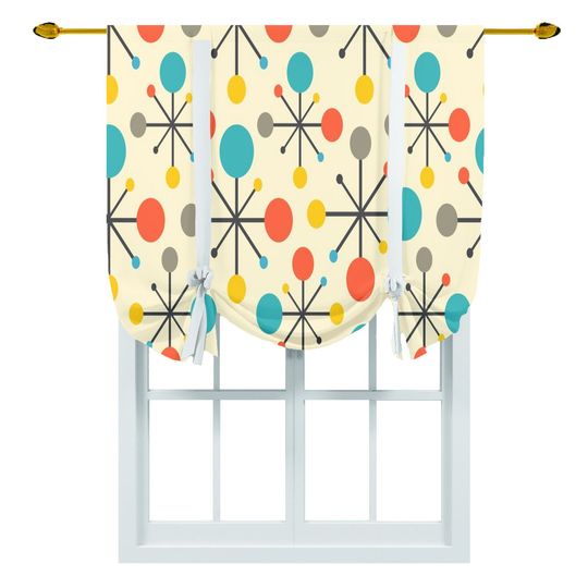 Discover Tie Up Curtain in 50s Mid Century Tie Up Valance
