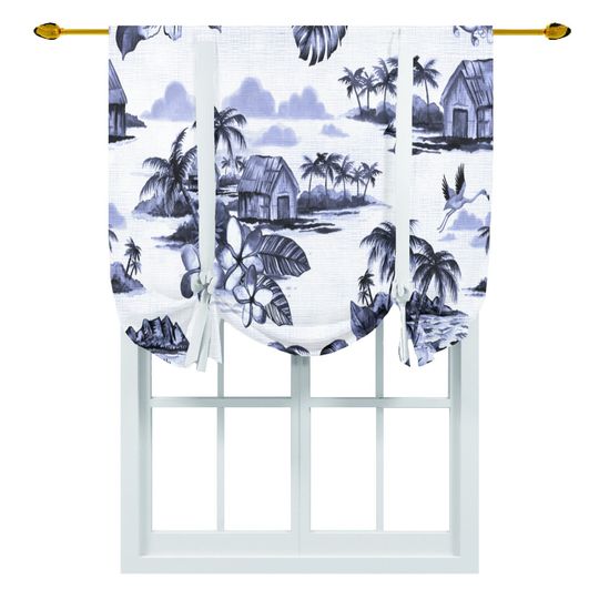 Discover Vintage Hawaiian Tropical Tie Up Valance