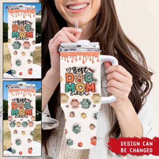 Discover Best Dog Mom Ever - Dog & Cat Custom Stainless Steel Tumbler With Handle