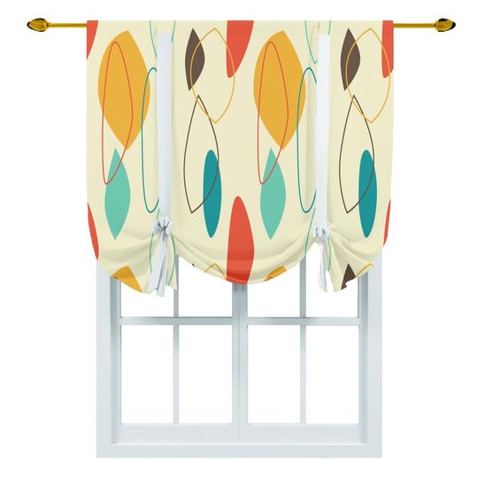 Discover Retro 50s Mid Century Modern Tie Up Valance