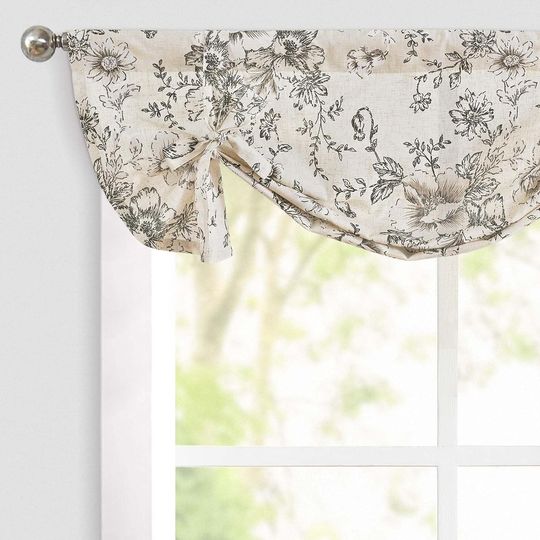 Discover jinchan Tie Up Valance Floral Linen for Windows