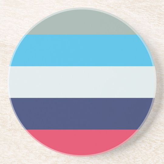 Discover Blue And Burgundy Stripes Coaster