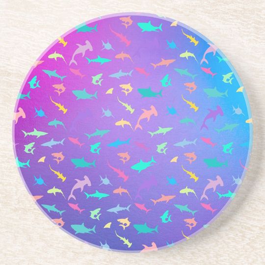 Discover Colorful shark under the sea School Party Coaster
