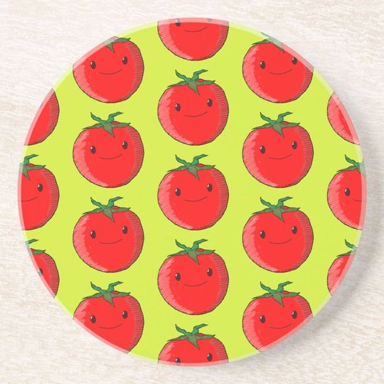Discover Cute Cartoon Tomato Pattern  Coaster