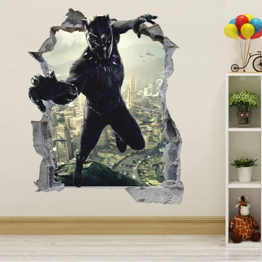 Discover Superhero 3D Wall Decal, Panther, Superheroes Wall Sticker, Home Decor