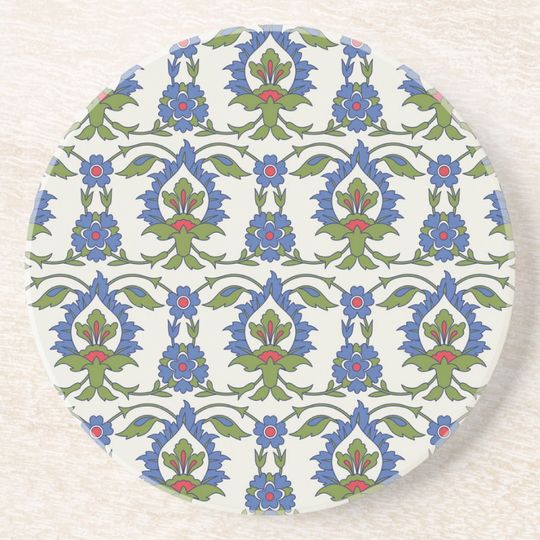 Discover Arabic Traditional: Iznik Tile Seamless. Coaster
