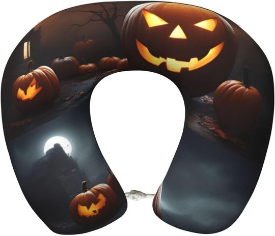 Discover Halloween Pumpkin U-Shaped Travel Neck Pillows