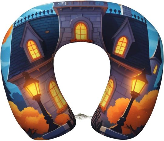 Discover Owl Pumpkin Happy Halloween U-Shaped Travel Neck Pillows