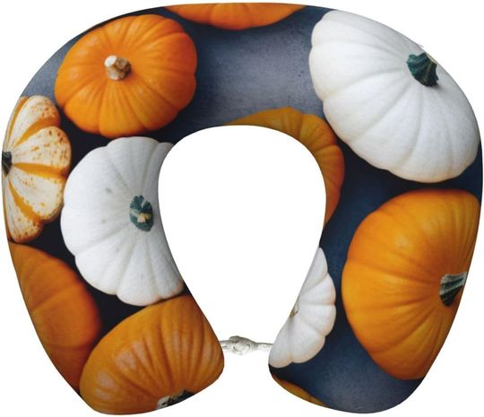 Discover Halloween Pumpkin Print Travel Neck U-Shaped Travel Neck Pillows